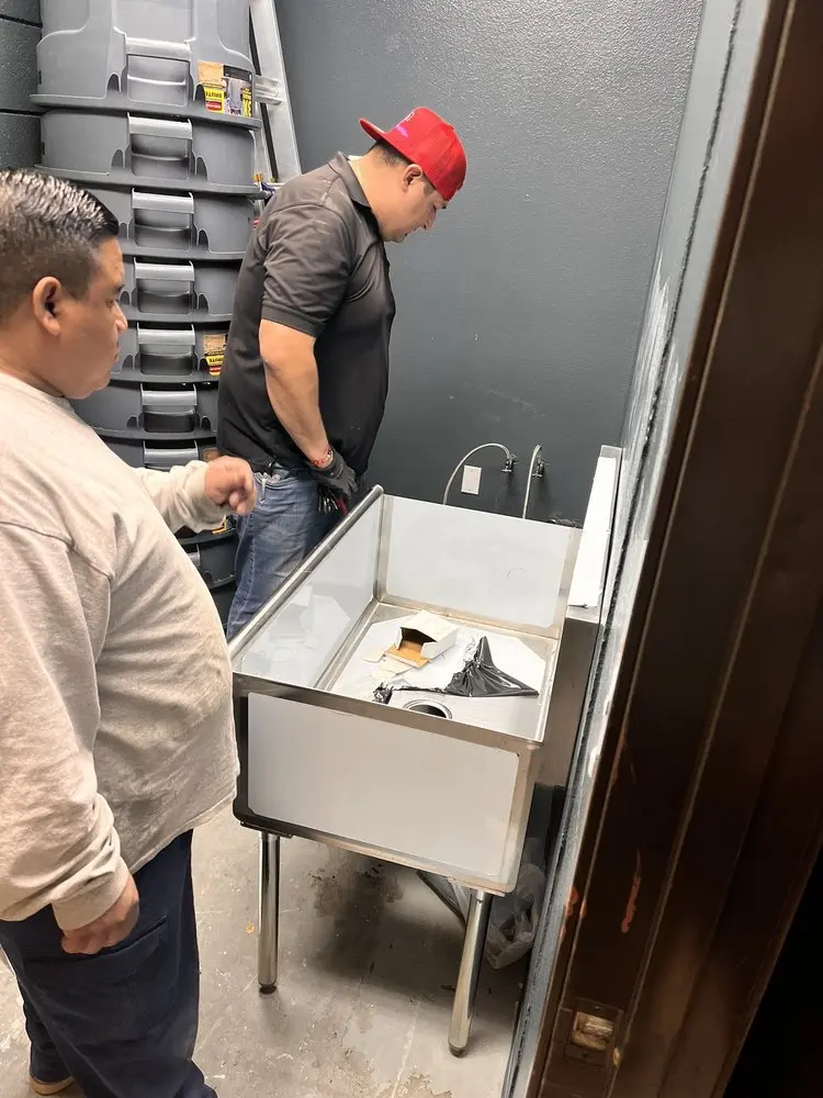 Commercial plumbing and sink installation in Kendalia